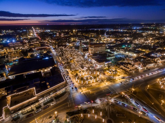 St. Augustine Night of Lights Aerial
